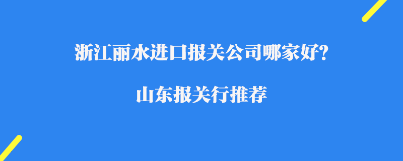 浙江麗水進口報關(guān)公司哪家好？浙江報關(guān)公司推薦