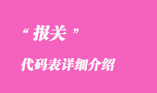 報關(guān)代碼表詳解