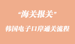 韓國電子口岸通關流程介紹